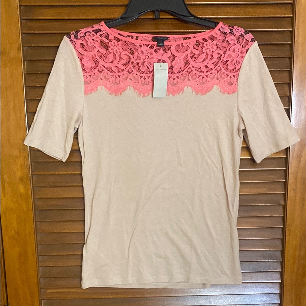 NEW Ann Taylor Lace T-shirt
